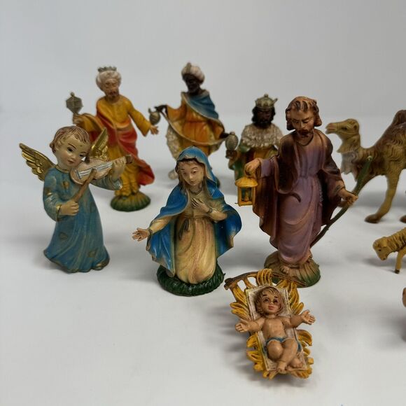 Vintage Presepio Italian Nativity 12 Pc Set Figurine Figure Krippenfiguren Italy - Picture 2 of 7